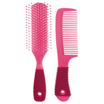 Kit Escova De Cabelo + Pente Plástico Marco Boni